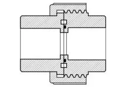 0.5" PVC Union Fitting, SLIPxSLIP