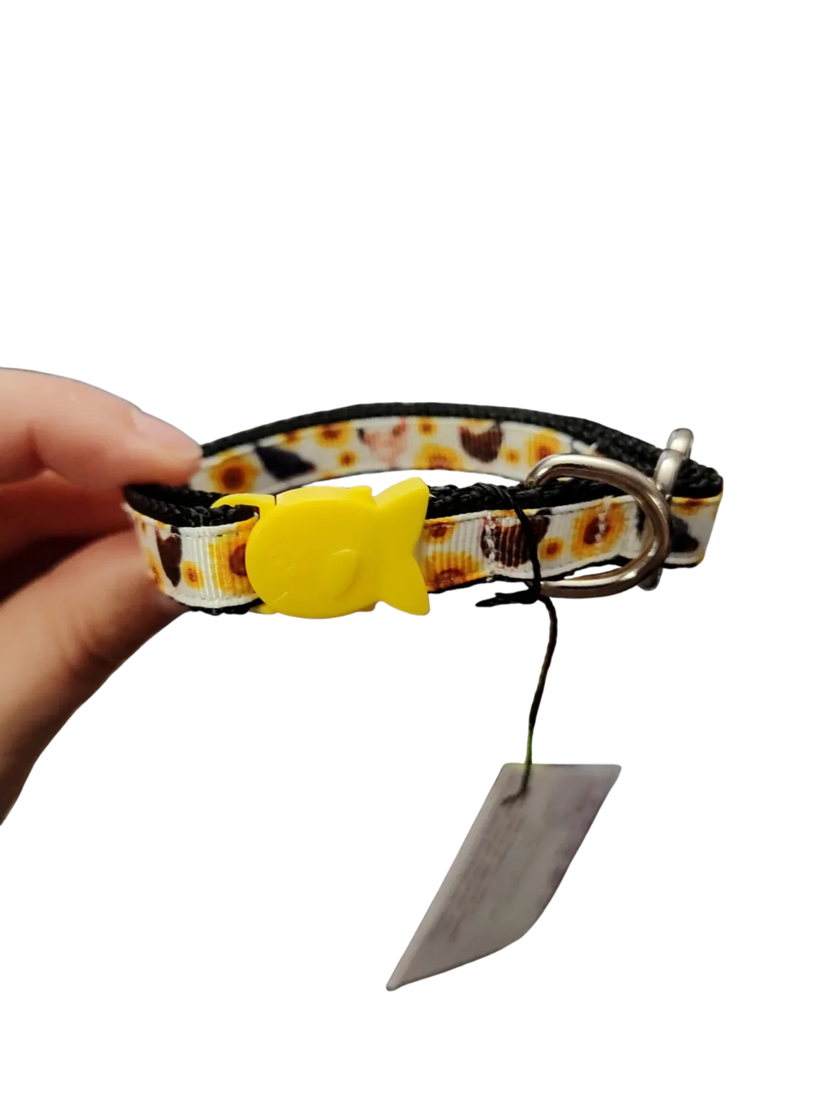1/2" Chickens And Sunflowers Nylon Dog / Cat Collar - Image 2