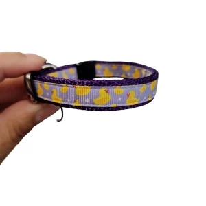 1/2" Purple Duckies Nylon Dog Collar