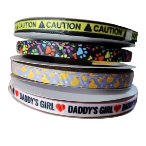 1/2" Rainbow Paws Black Nylon Dog Collar