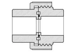 1.5" PVC Union Fitting, SLIPxSLIP
