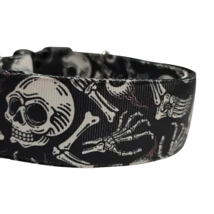 1.5" Skeleton Bones Nylon Dog Collar