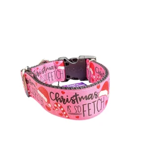 1.5" Wide Christmas Is So Fetch Nylon Dog Collar