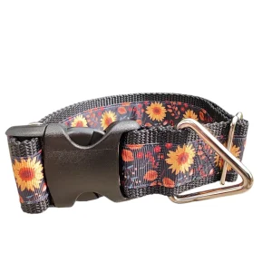 1.5" Wide Fall Flowers Nylon Dog Collar