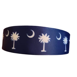 1.5" Wide Moon and Palm Nylon Dog Collar