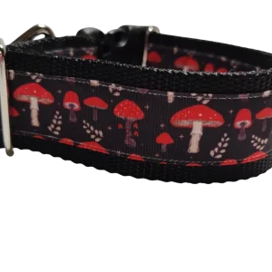 1.5" Wide Mushrooms Nylon Dog Collar