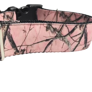 1.5" Wide Pink Camo Nylon Dog Collar