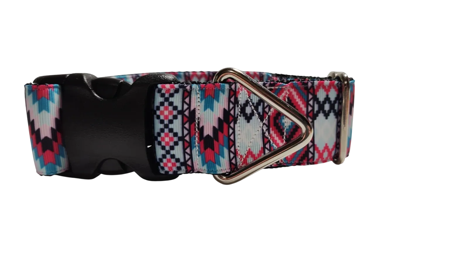 1.5" Wide Pink Tribal Nylon Dog Collar - Image 2