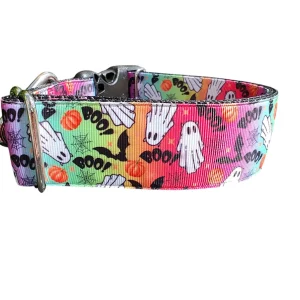 1.5" Wide Rainbow Ghosts Nylon Dog Collar