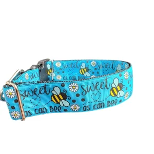 1.5" Wide Sweet As Can Bee Nylon Dog Collar