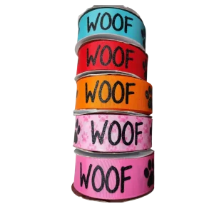 1.5" Wide Woof Nylon Dog Collar
