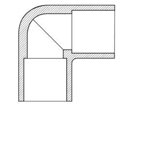 1" PVC Elbow SLIP x SLIP, 90 degree