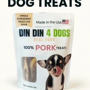 100% Pork Dog Treats, 5 Ounce Bag, Single Ingredient, High Protein