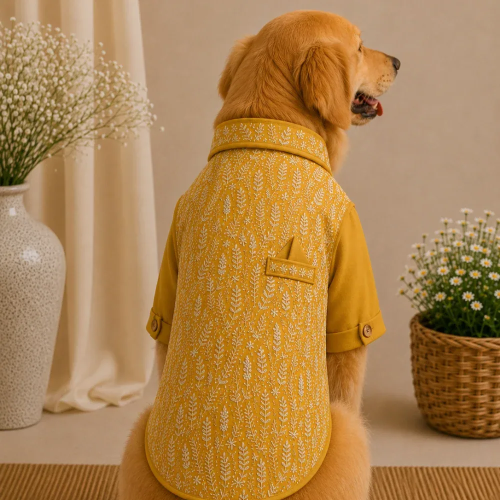 15 Furries Badhai Ho Bundi Kurta Set for Dogs (Haldi) - Image 2