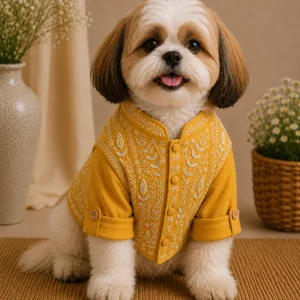 15 Furries Badhai Ho Bundi Kurta Set for Dogs (Haldi)