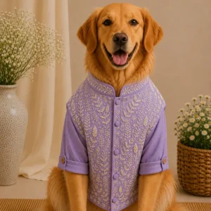 15 Furries Badhai Ho Bundi Kurta Set for Dogs (Lavender)