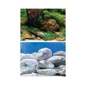 24" High Aquarium Background, Aquatic Garden / Bright Stone - Per Foot