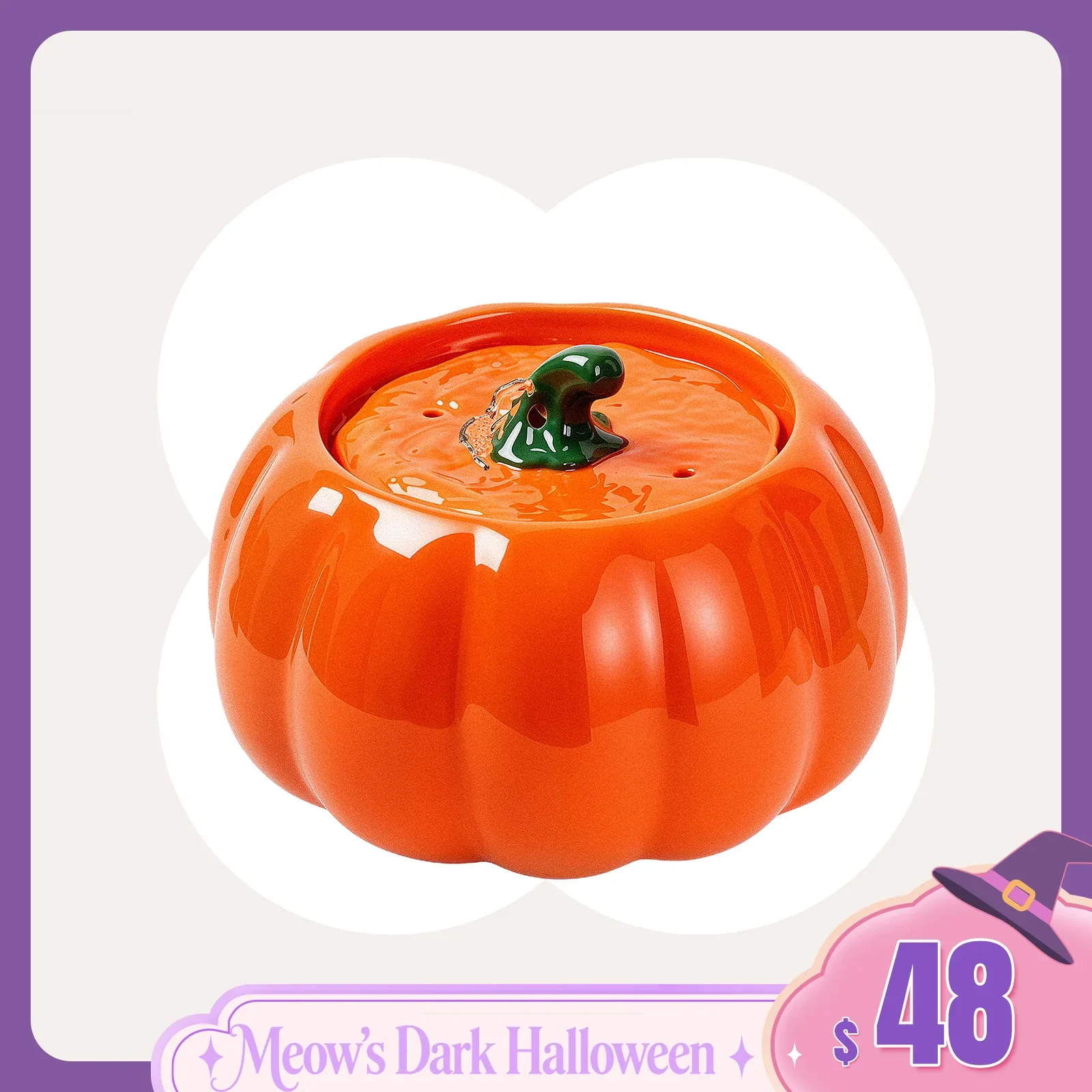 44oz Pumpkin Patch Cat Water Fountain