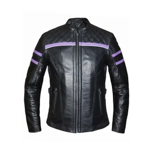 6560.17 - Ladies Purple Leather Jacket