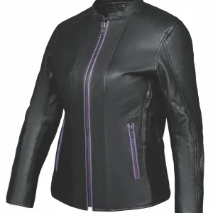 6954.17 - Ladies Purple Wing Leather Jacket