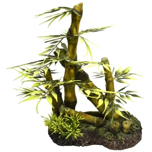 8.9" Bamboo W/Plants Resin Ornament - Map Price $21.79