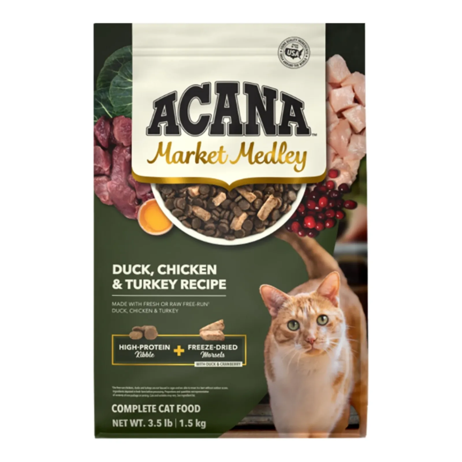 Acana Cat Market Medley Grain-Free Poultry + Freeze-Dried Duck Morsels, 3.5 lb