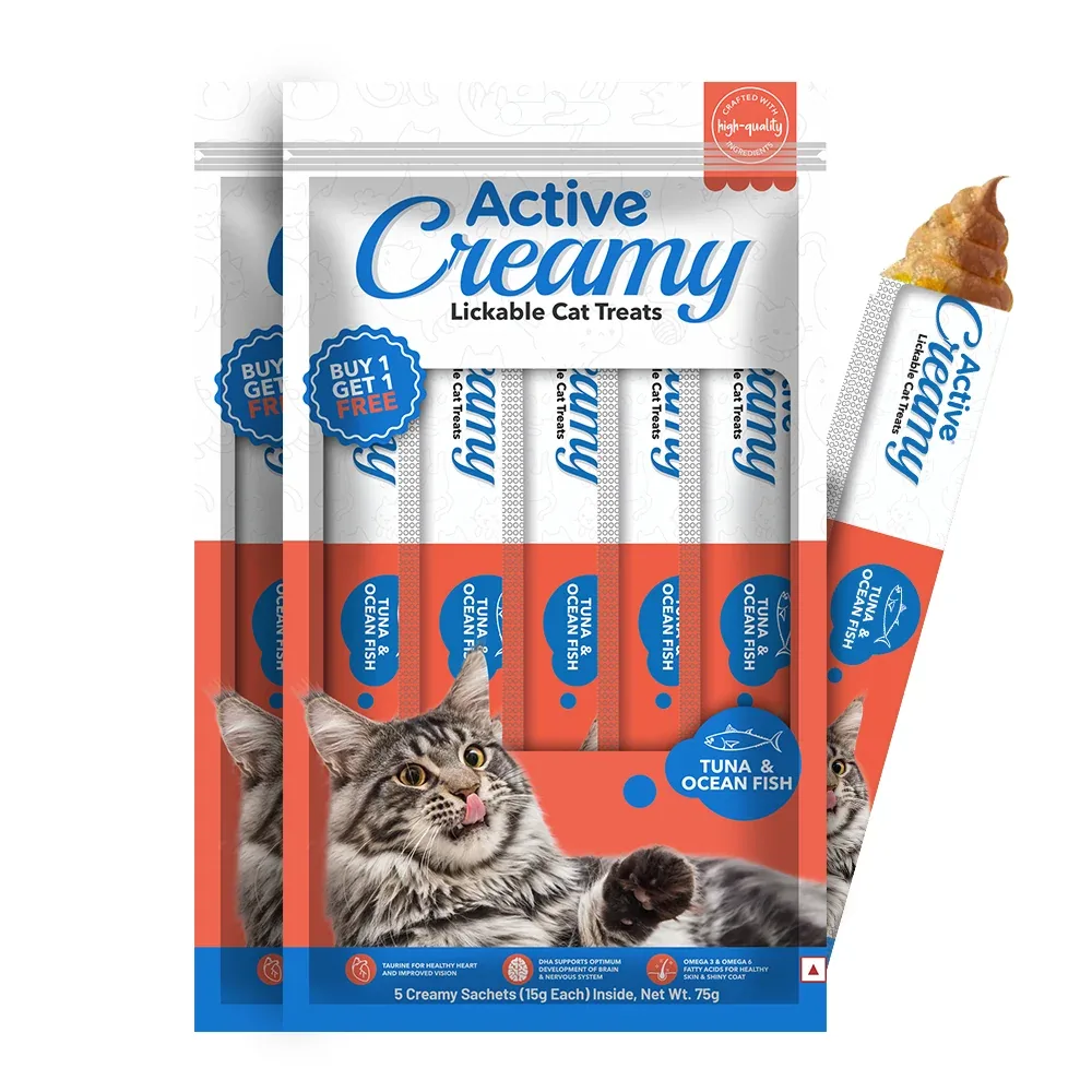 Active Lickable Tuna & Ocean Fish Creamy Cat Treats (Buy 1 Get 1)