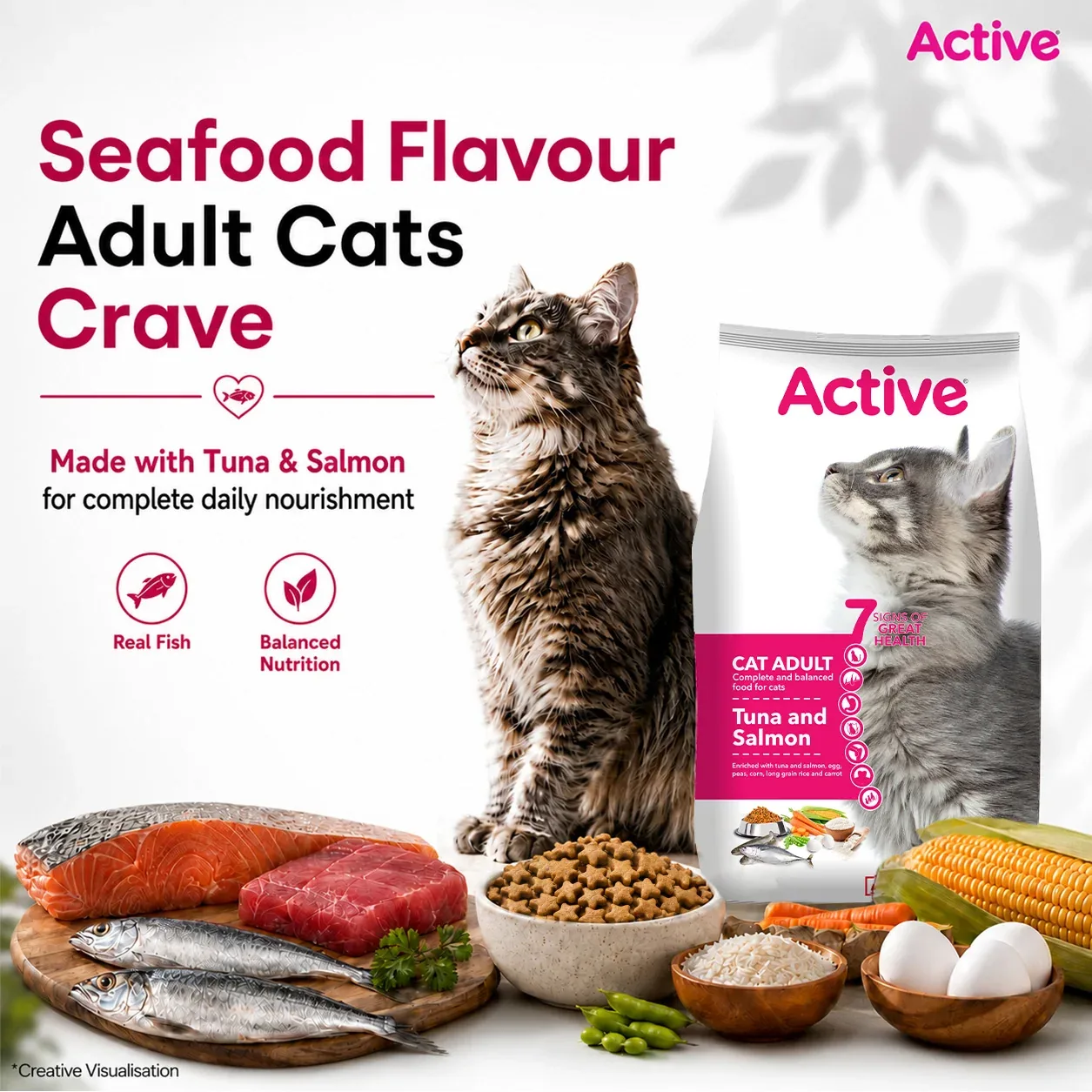 Active Tuna and Salmon Adult Cat Dry Food (Buy 1 Get 1) - Image 2
