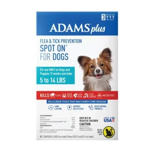Adams Plus Flea Tick Prevention Spot On for Dogs 3 month supply, Clear, Small Dog 5 To, 14 lb