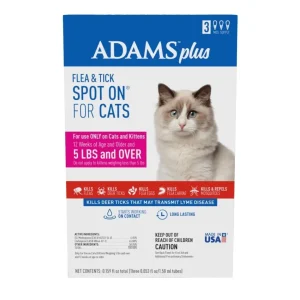 Adams Plus Flea & Tick Spot On for Cats & Kittens Over 2.5 lb But Under 5 lb