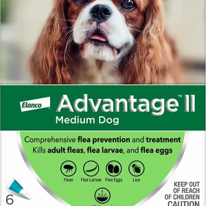 Advantage II Dog Medium Teal 6 ct