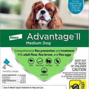 Advantage Ii Dog Meduim Teal 4 ct