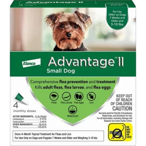 Advantage II Dog Small Green 4 ct
