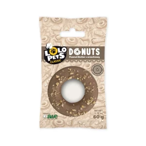 A&E Cages LoLo Pets Bakery Gourmet Donut Dog Treat Peanut Butter