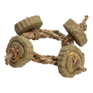 A&E Nibbles-Timothy-Hay-Braided-Rope-Circle-Chew-Toy