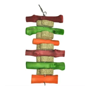 A&E Nibbles-Timothy-Hay-Stack-Chews-with--Wood-Sticks-Small