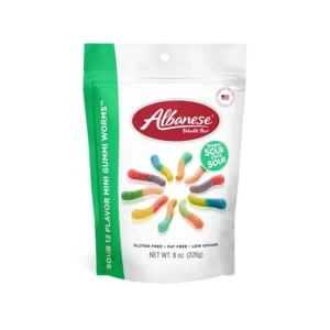 Albanese Sour 12 Flavor Mini Gummi Worms 8 oz.