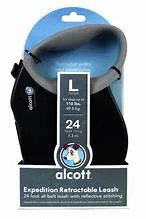 Alcott Adventure Retractable Belt Dog Leash Black Large-16 ft