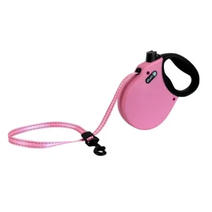 Alcott Adventure Retractable Belt Dog Leash - Pink (Medium, 16 ft)