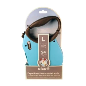 Alcott Expedition Retractable Belt Dog Leash Blue Large-24 ft