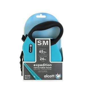 Alcott Expedition Retractable Belt Dog Leash Blue Small/Medium-24 ft