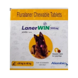 Alembic Lanerwin 1000mg (Fluralaner) Dog Tick & Flea Control Tablet (20 to 40kg) (1 tablet)