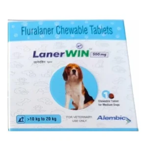 Alembic Lanerwin 500mg (Fluralaner) Dog Tick & Flea Control Tablet (10 to 20kg) (1 tablet)