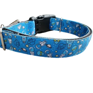 Aliens in Space Nylon Dog Collar