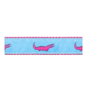 Alligator - Pink on Light Blue