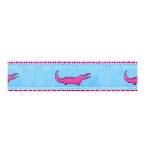 Alligator - Pink on Light Blue
