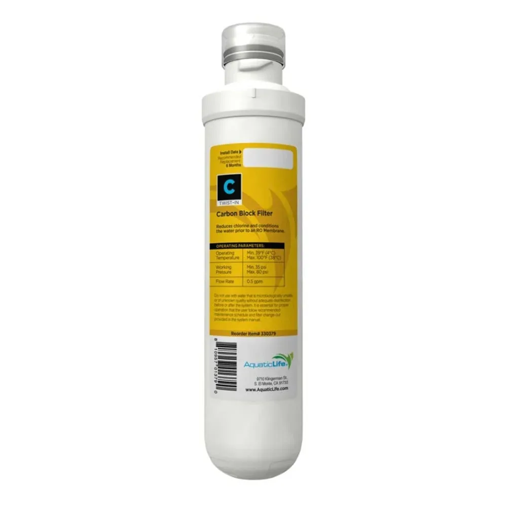 Aquatic Life Twist-in Carbon Block Aquarium Filter Cartridge