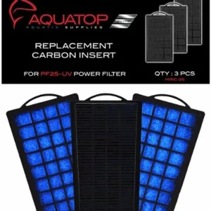 AquaTop Aquarium Carbon Cartridge for Hang on Power Filters For PF25-UV Power Aquarium Filter 3 ct