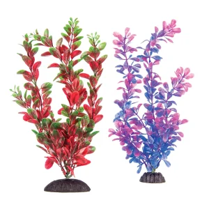 Aquatop Aquarium Plants Purple/Pink, Red/Green 10 in, 2 pk