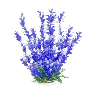 AquaTop Bacopa Aquarium Plant with Weighted Base, Blue, White, 12 in